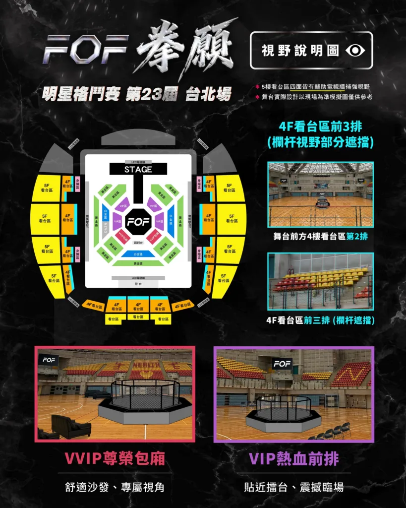 拳願台大體育館座位 視野說明